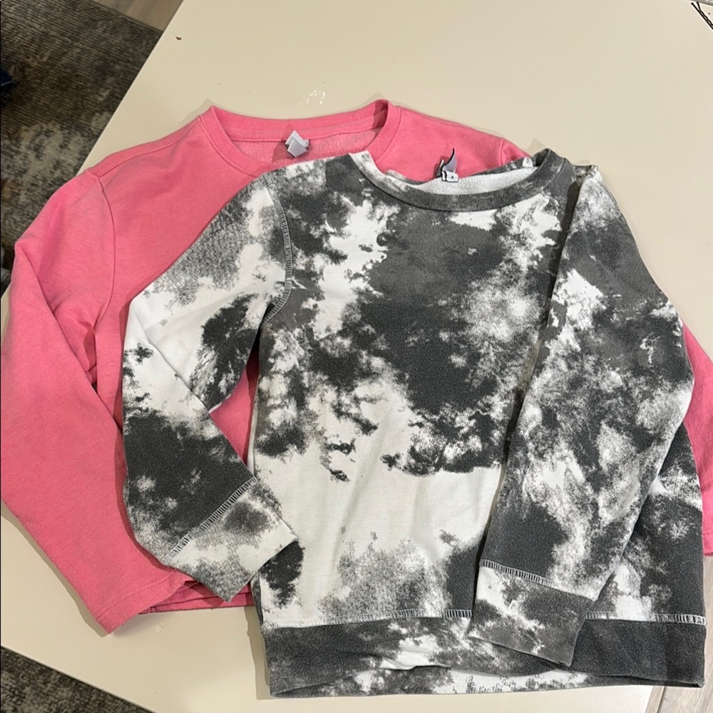 BUNDLE Zella Pink and Black Print Girls Crewneck Sweatshirts Casual Comfort